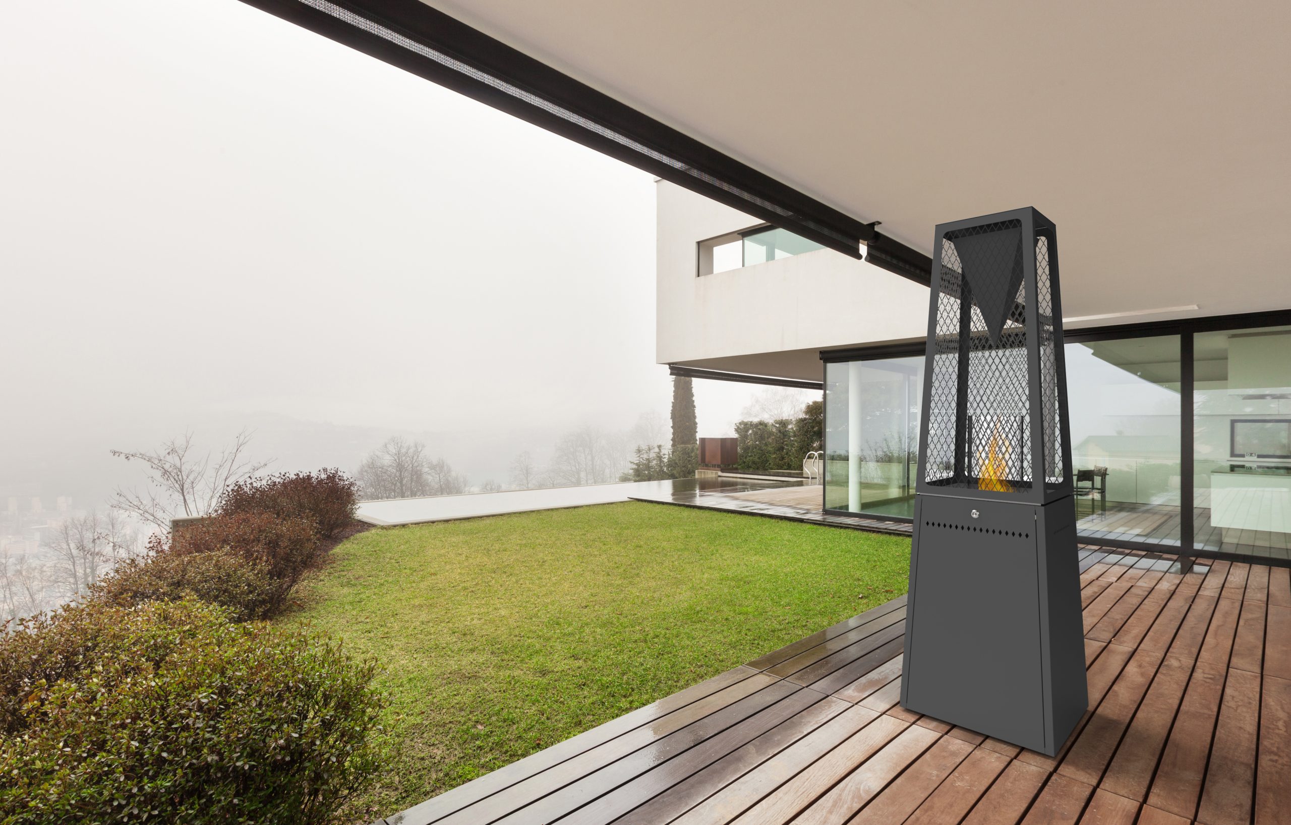 Architecture, beautiful interior of a modern villa, view from veranda